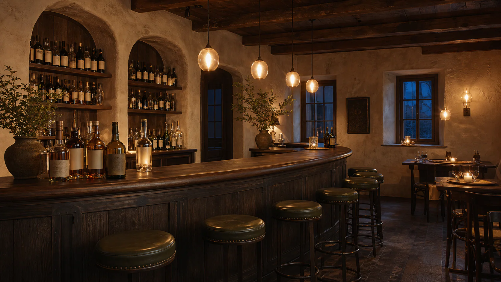 Restaurant detail and table setting